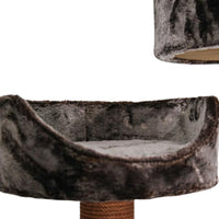 Ansamblu de joaca si catarat pentru pisici cu sisal, SHAW, MDF, maro, model Warsaw