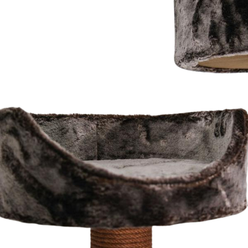 Ansamblu de joaca si catarat pentru pisici cu sisal, SHAW, MDF, maro, model Warsaw