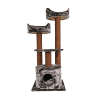 Ansamblu de joaca si catarat pentru pisici cu sisal, SHAW, MDF, maro, model Warsaw