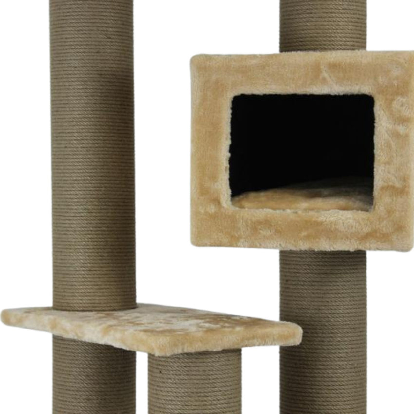 Ansamblu de joaca si catarat pentru pisici cu sisal, SHAW, MDF, bej, model Toulouse