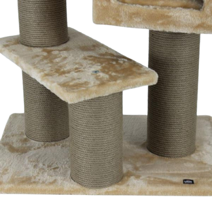 Ansamblu de joaca si catarat pentru pisici cu sisal, SHAW, MDF, bej, model Toulouse