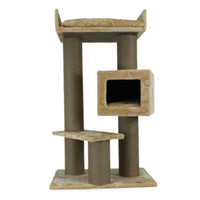 Ansamblu de joaca si catarat pentru pisici cu sisal, SHAW, MDF, bej, model Toulouse