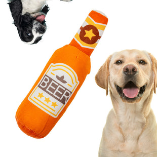 Jucarie pentru caini tip sticla de bere, SHAW, textil