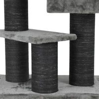 Ansamblu de joaca si catarat pentru pisici cu sisal, SHAW, MDF, gri, model Toulouse