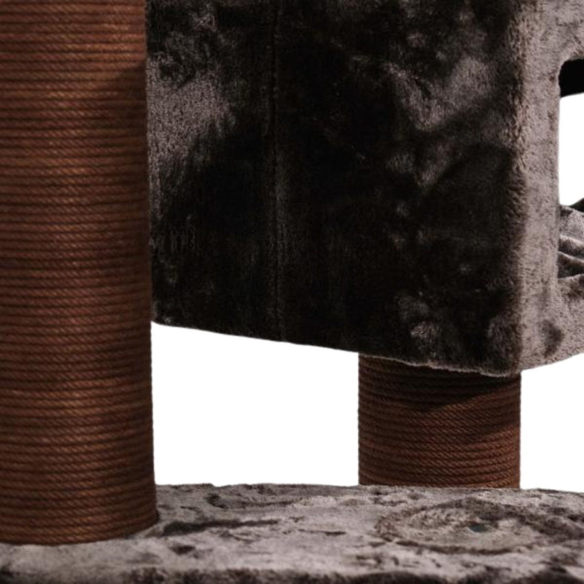 Ansamblu de joaca si catarat pentru pisici cu sisal, SHAW, MDF, maro, model Toulouse