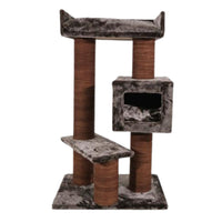 Ansamblu de joaca si catarat pentru pisici cu sisal, SHAW, MDF, maro, model Toulouse