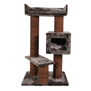 Ansamblu de joaca si catarat pentru pisici cu sisal, SHAW, MDF, maro, model Toulouse