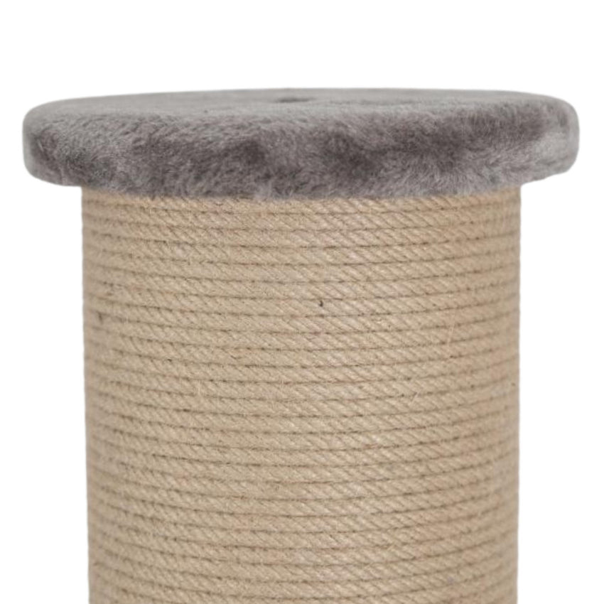 Stalp de zgariat si catarat pentru pisici cu sisal, SHAW, MDF, gri, 106 cm