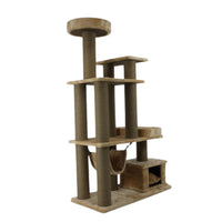 Ansamblu de joaca si catarat pentru pisici cu sisal, SHAW, MDF, bej, model Istanbul