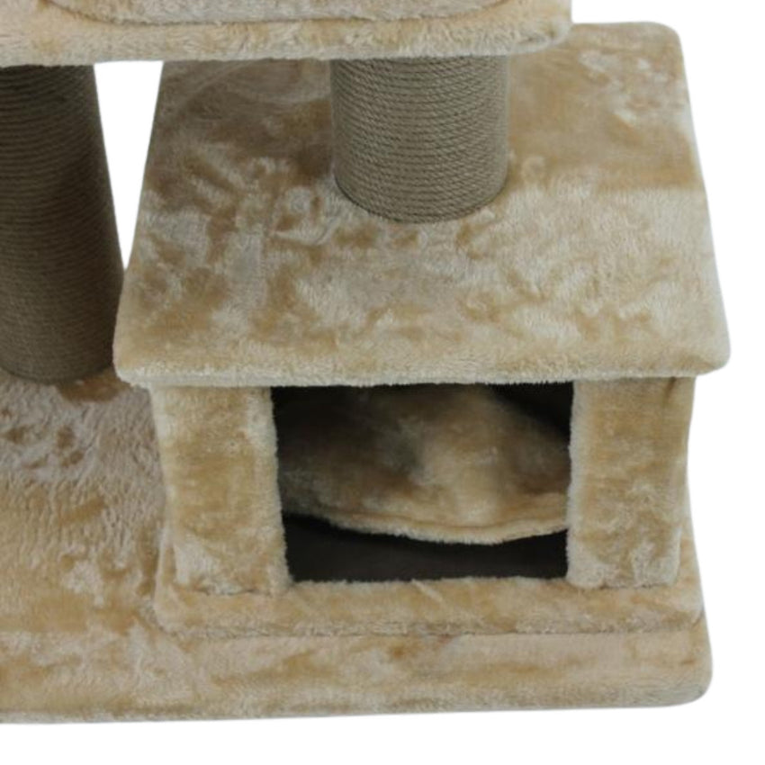 Ansamblu de joaca si catarat pentru pisici cu sisal, SHAW, MDF, bej, model Istanbul