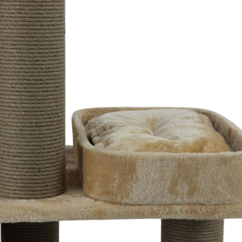 Ansamblu de joaca si catarat pentru pisici cu sisal, SHAW, MDF, bej, model Istanbul