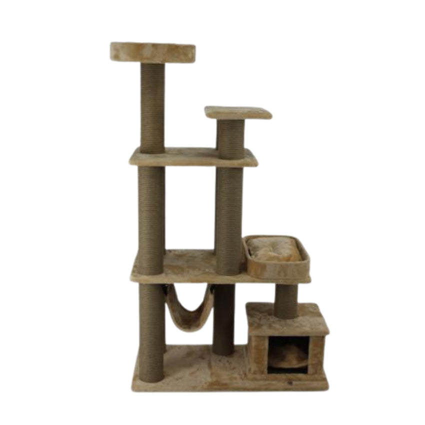 Ansamblu de joaca si catarat pentru pisici cu sisal, SHAW, MDF, bej, model Istanbul