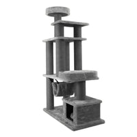 Ansamblu de joaca si catarat pentru pisici cu sisal, SHAW, MDF, gri, model Istanbul