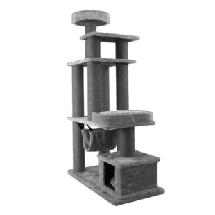 Ansamblu de joaca si catarat pentru pisici cu sisal, SHAW, MDF, gri, model Istanbul