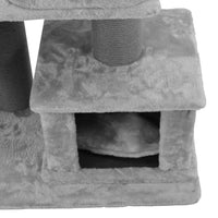 Ansamblu de joaca si catarat pentru pisici cu sisal, SHAW, MDF, gri, model Istanbul