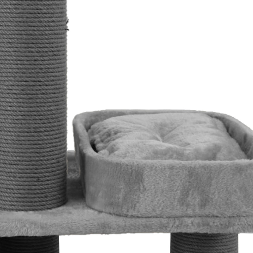 Ansamblu de joaca si catarat pentru pisici cu sisal, SHAW, MDF, gri, model Istanbul