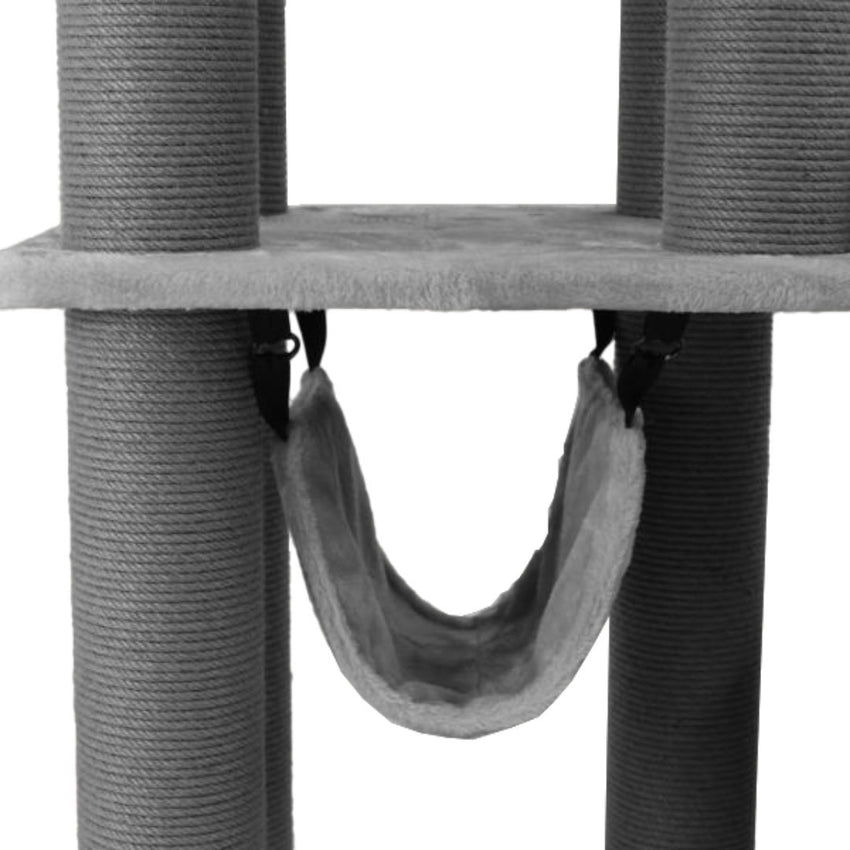 Ansamblu de joaca si catarat pentru pisici cu sisal, SHAW, MDF, gri, model Istanbul