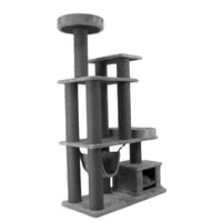 Ansamblu de joaca si catarat pentru pisici cu sisal, SHAW, MDF, gri, model Istanbul