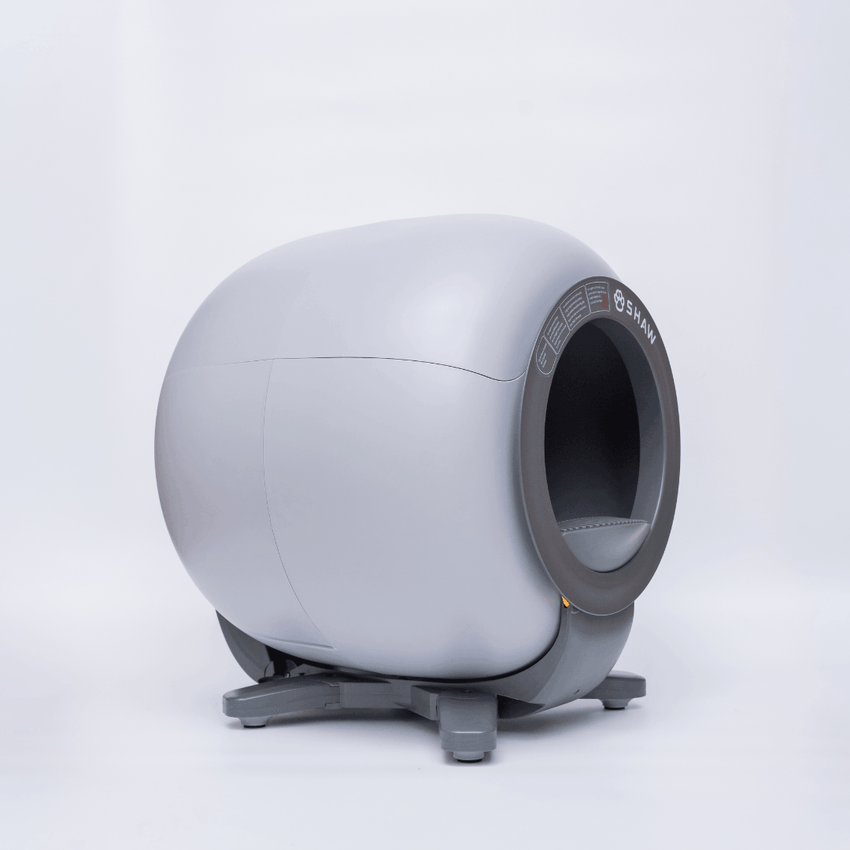 Litiera automata smart SHAW® LUNA pentru pisici, auto-curatare, izolare mirosuri, aplicatie mobila, 9L