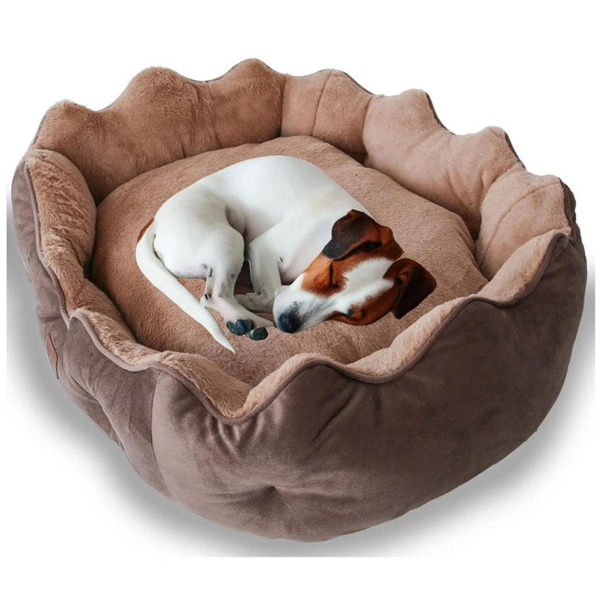 Pat moale si confortabil pentru caini si pisici, SHAW, Lavabil, Maro, 55 x 65 cm