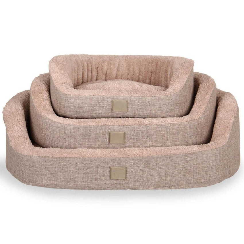 Pat moale si confortabil pentru caini si pisici, SHAW, Lavabil, Bej, Pavia, 45 x 50 cm