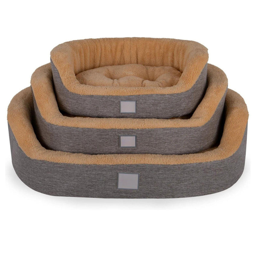 Pat moale si confortabil pentru caini si pisici, SHAW, Lavabil, Maro, Pavia, 45 x 50 cm