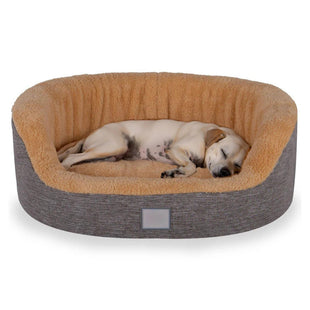 Pat moale si confortabil pentru caini si pisici, SHAW, Lavabil, Maro, Pavia, 45 x 50 cm