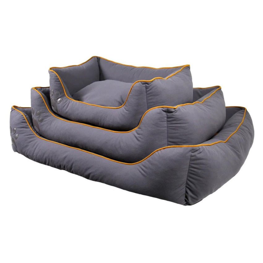 Pat moale si confortabil pentru caini si pisici, SHAW, Lavabil, Gri Mustar, Stella, 40 x 60 cm