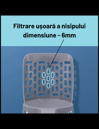 Lopatica litiera pisici cu sac gunoi integrat detașabil + 1 rola saci gunoi