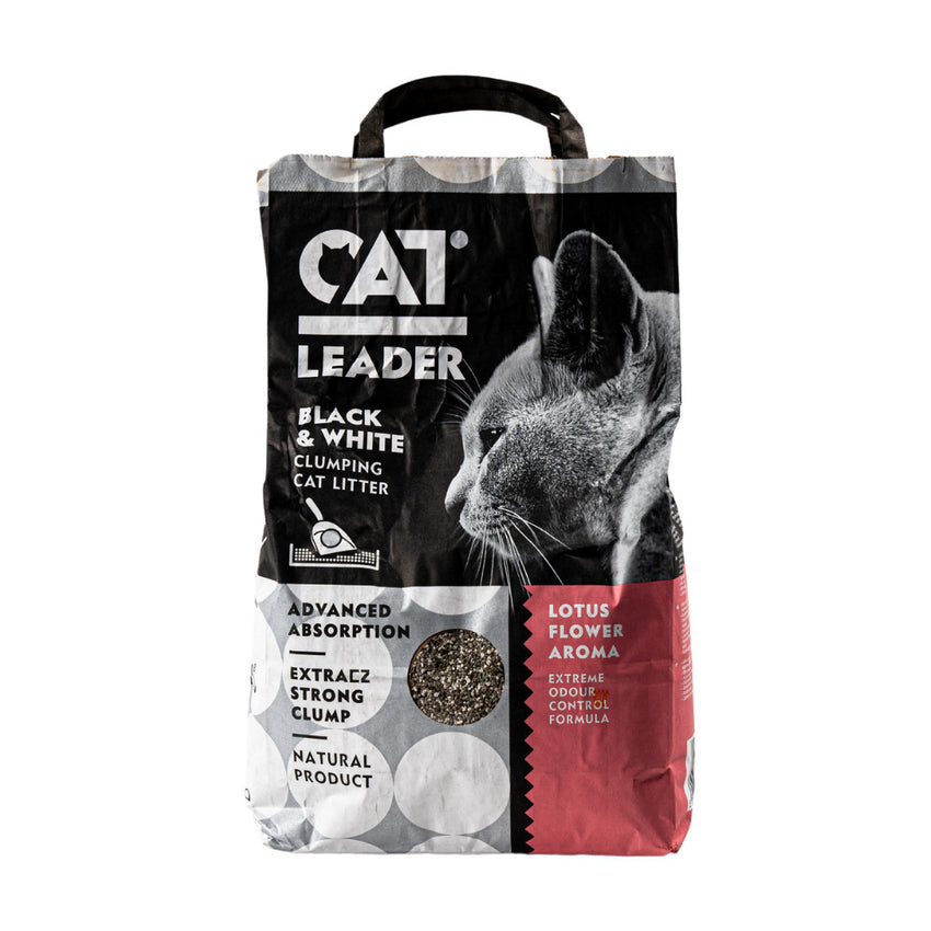 Set 2 x Nisip litiera pisici CAT LEADER 5L, bentonita cu parfum discret de floare de lotus, aglomerare rapida
