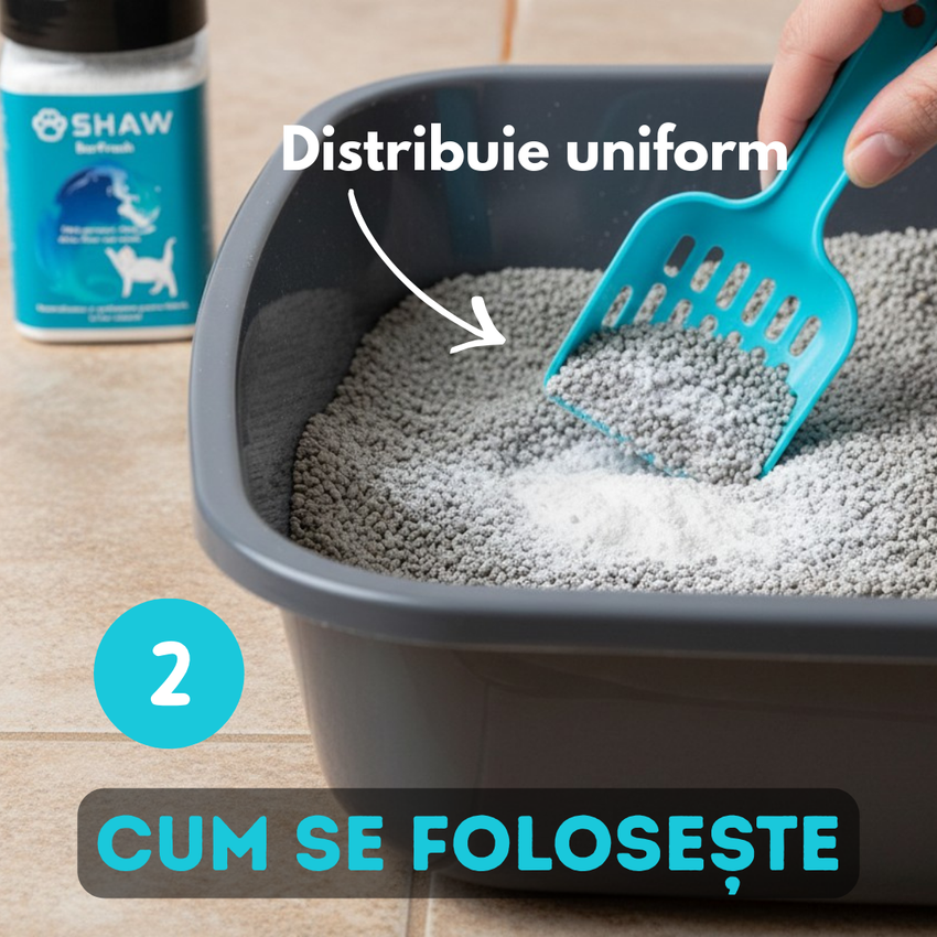 Parfumant si neutralizator de miros pentru litiera pisicii, SHAW Borfresh, cu bor natural