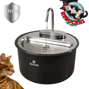 Fantana de apa SHAW® tip robinet, filtrare apa, 4L, plastic, negru