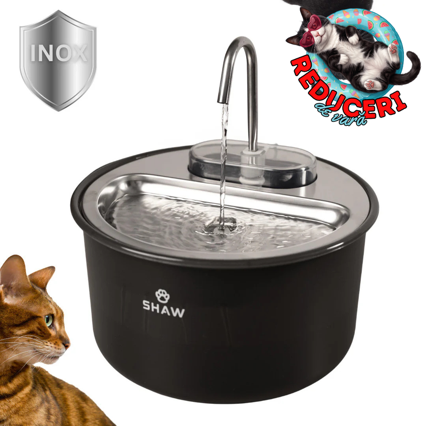 Fantana de apa SHAW® tip robinet, filtrare apa, 4L, plastic, negru