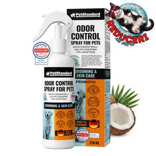 Spray Eliminare Mirosuri pentru Caini si Pisici PetStandard Odor Control 250 ml, cu Probiotice, Vitamine si Ulei de Cocos
