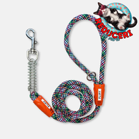 Lesa Flipy pentru caini cu arc anti smucire, 130 cm, rezistenta si confortabila, multicolor