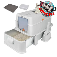 Litiera inox modulara SHAW® XL pentru pisici, cu sertar, usor de curatat, rezistenta