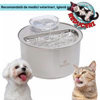 Fantana de apa SHAW® inox, filtrare apa, 4L, argintiu