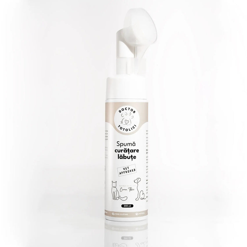 Spumă curățare lăbuțe fără clătire Doctor Totolici, 200 ml