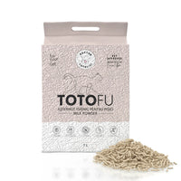 Așternut igienic pentru pisici TOTOFU natural, pe bază de plante, ultra-absorbant, cu pudră de lapte, 7 L