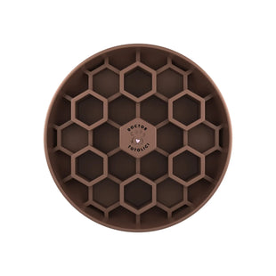 Bol hrănire lentă pentru câini - Slow feeder Honeycomb Doctor Totolici, culoare Cocoa Brown