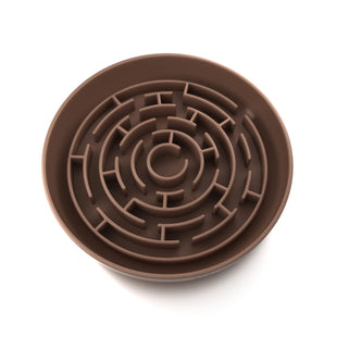 Bol hranire lentă pentru câini – Slow feeder Maze Doctor Totolici, culoare Cocoa Brown