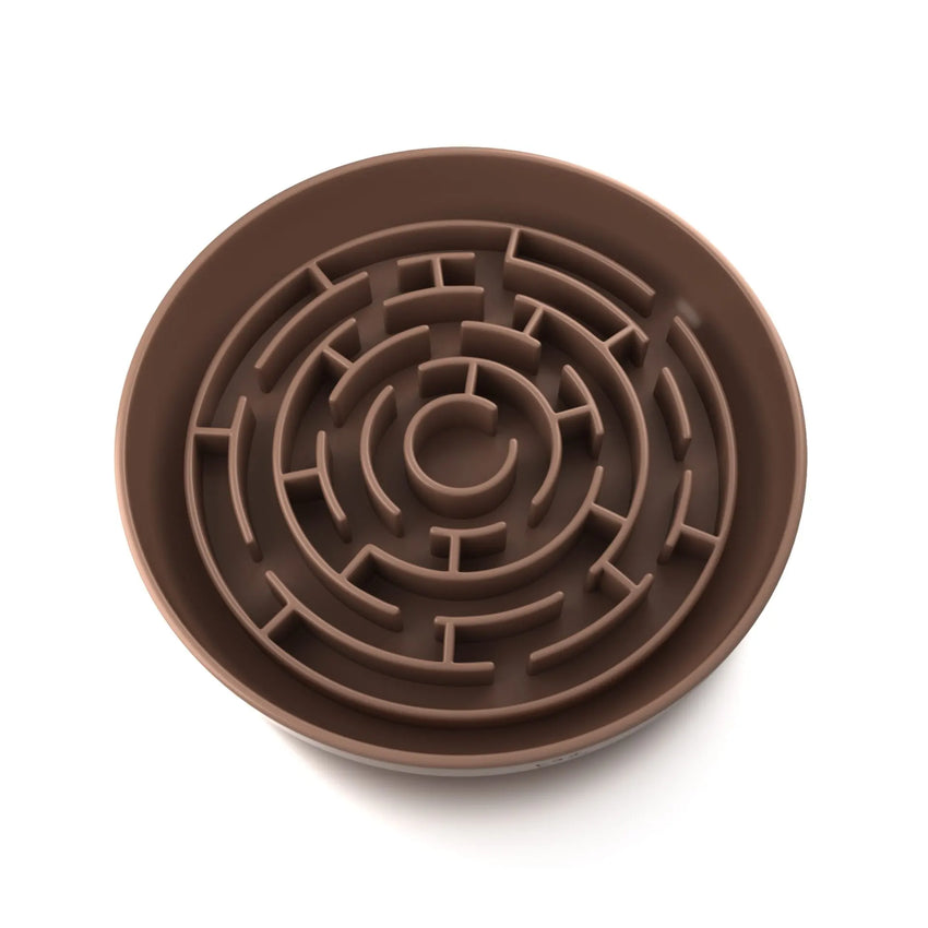 Bol hranire lentă pentru câini – Slow feeder Maze Doctor Totolici, culoare Cocoa Brown