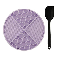 Covoraș hrănire lentă pentru câini – Slow & Lick mat Doctor Totolici, Circular Purple + Spatulă silicon cadou