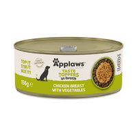Topping umed complementar pentru caini - APPLAWS Dog Toppers Pui si Vegetale in Supa 156g