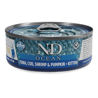 Hrana umeda pentru pisoi - Farmina N&D Kitten Ton, Cod, Crevete si Dovleac 70g