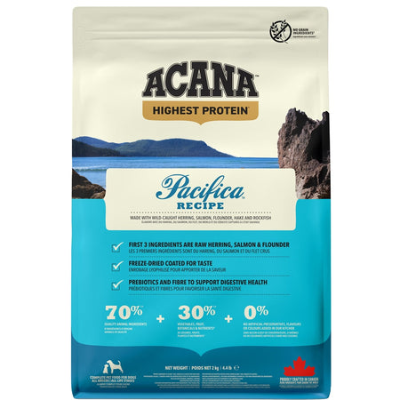 Hrana uscata caini adulti Acana Pacifica 2kg cu peste, fara cereale, bogata in proteine animale premium