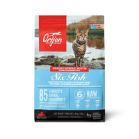 Hrana uscata pisici adulte Orijen Six Fish 1.8kg cu 6 tipuri de peste, fara cereale, bogata in proteine animale premium