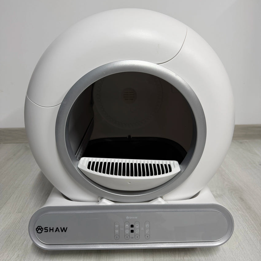 SECOND HAND - Litiera automata smart SHAW® V3 pentru pisici, auto-curatare, eliminare mirosuri prin ionizare, aplicatie mobila, 9L (5)