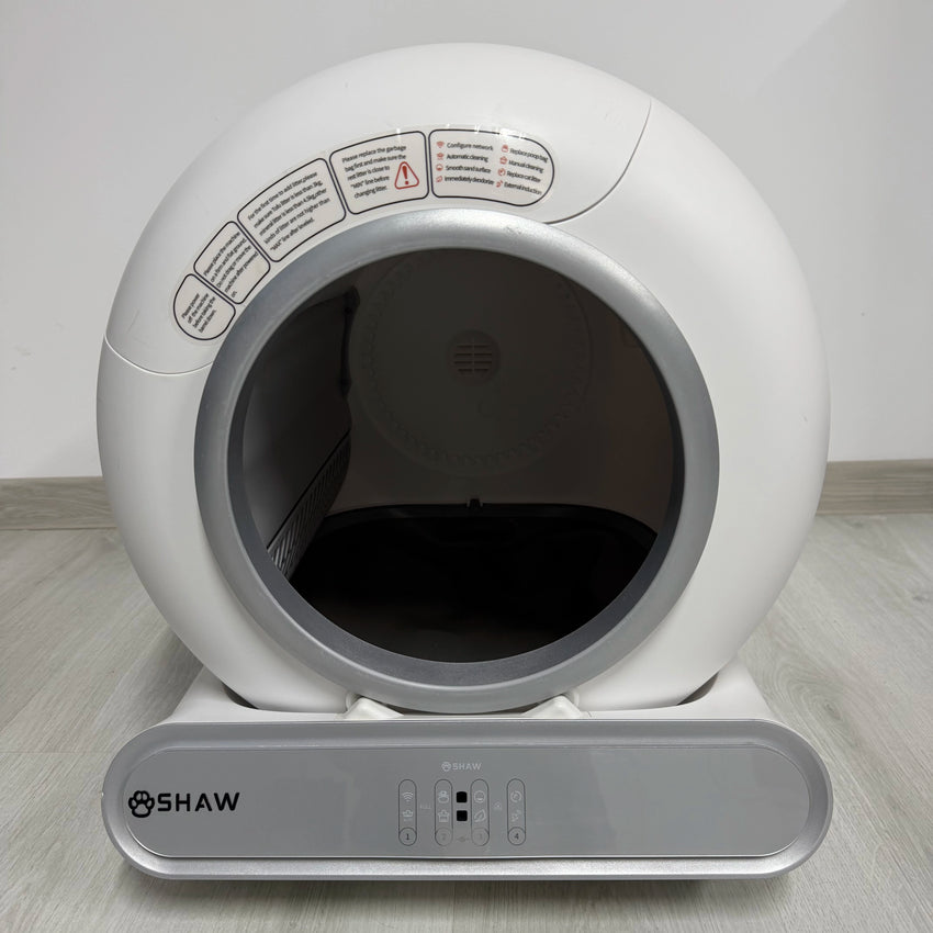 SECOND HAND - Litiera automata smart SHAW® V3 pentru pisici, auto-curatare, eliminare mirosuri prin ionizare, aplicatie mobila, 9L (2)