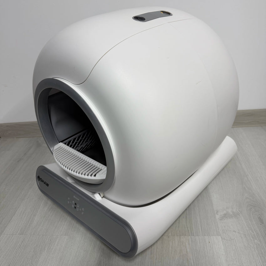 SECOND HAND - Litiera automata smart SHAW® V3 pentru pisici, auto-curatare, eliminare mirosuri prin ionizare, aplicatie mobila, 9L (5)